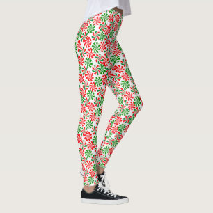 Leggings Rouge blanc et vert Peppermenthe Motif