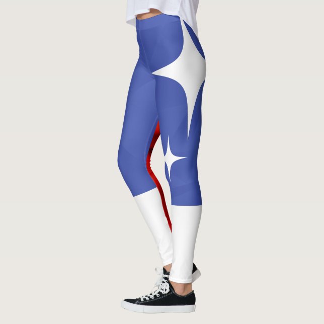 Leggings Rouge bleu et blanc étoile (Gauche)