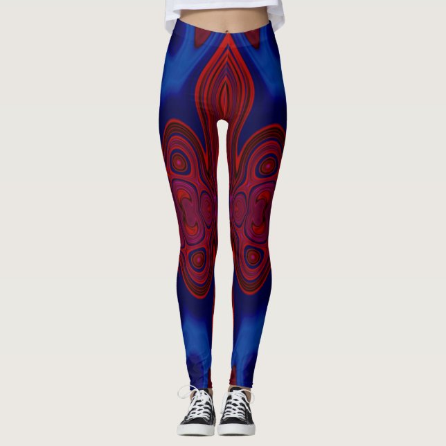 Leggings ~ rouge bleu ~ Original (Devant)