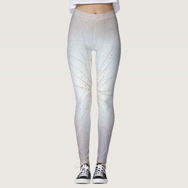 Leggings Rouge clair à blanc (Devant)