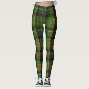 Leggings Rouge de vert de Noël de plaid de tartan