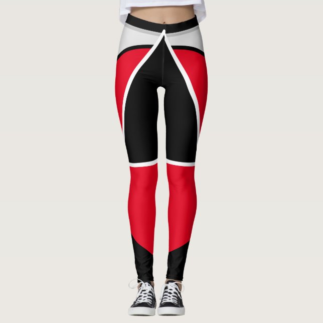 Leggings Rouge et Noir (Devant)