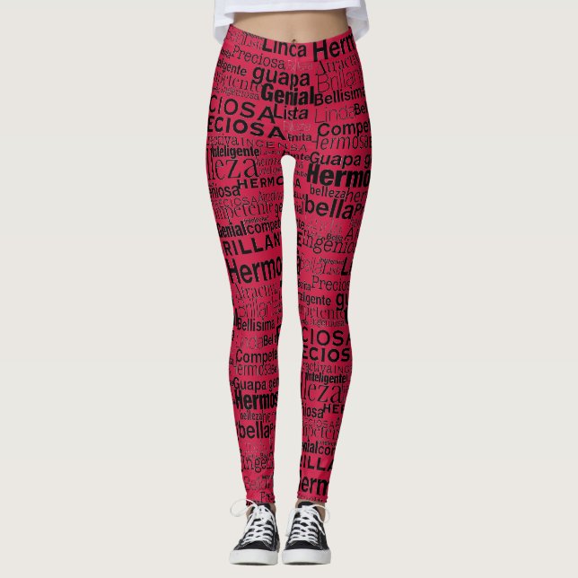 LEGGINGS ROUGE ET NOIR POUR CÉLÉBRER SA BEAUTÉ (Devant)