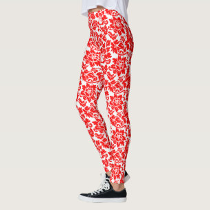 Leggings Rouge Floral Damask