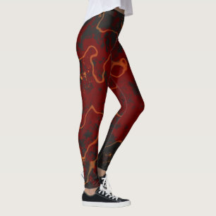 Leggings Rouge, gris et orange Abstrait