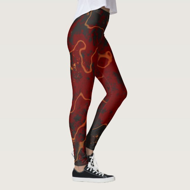 Leggings Rouge, gris et orange Abstrait (Droite)