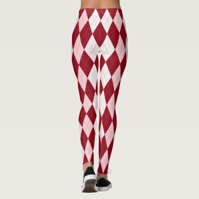 Leggings Rouge Jacquard Crimson rose Petit Diamant Forme (Dos)