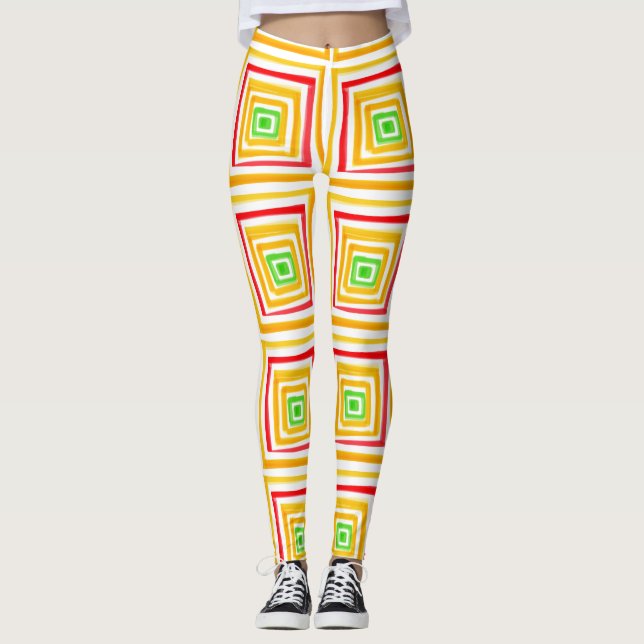 Leggings Rouge Jaune Et Vert (Devant)