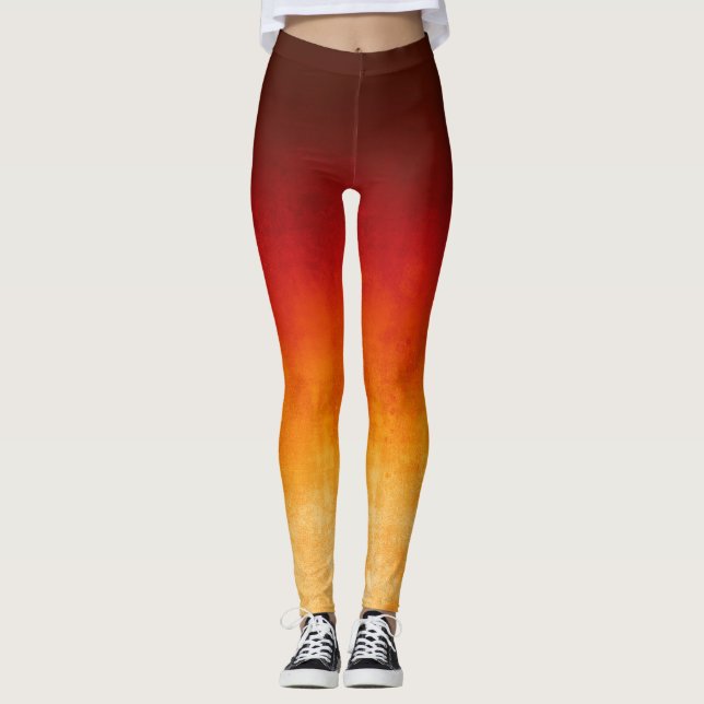 Leggings Rouge jaune rustique ombre (Devant)