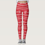 Leggings Rouge juste de flocon de neige d'hiver de chandail<br><div class="desc">Habillez votre garde-robe d'hiver avec ces guêtres de haute qualité d'amusement comportant un motif blanc de flocon de neige d'hiver réglé sur un fond rouge.  Perfectionnez pour les vacances ou les activités et les séances d'entraînement quotidiennes d'hiver.</div>