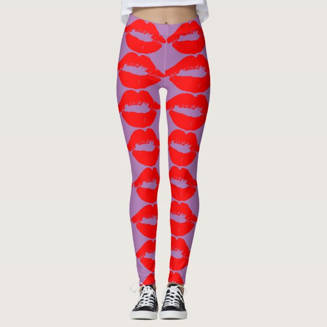 LEGGINGS ROUGE LIPS KISS YOGA PANTS (Devant)