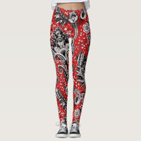 Rouge noir et blanc Floral Paisley Bohemian Boho