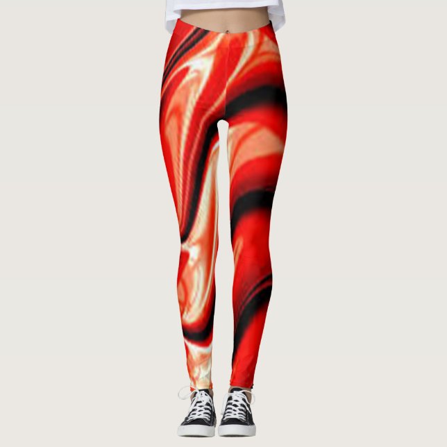 Leggings Rouge Noir Marron Vert yoga Or simple Couleur cool (Devant)