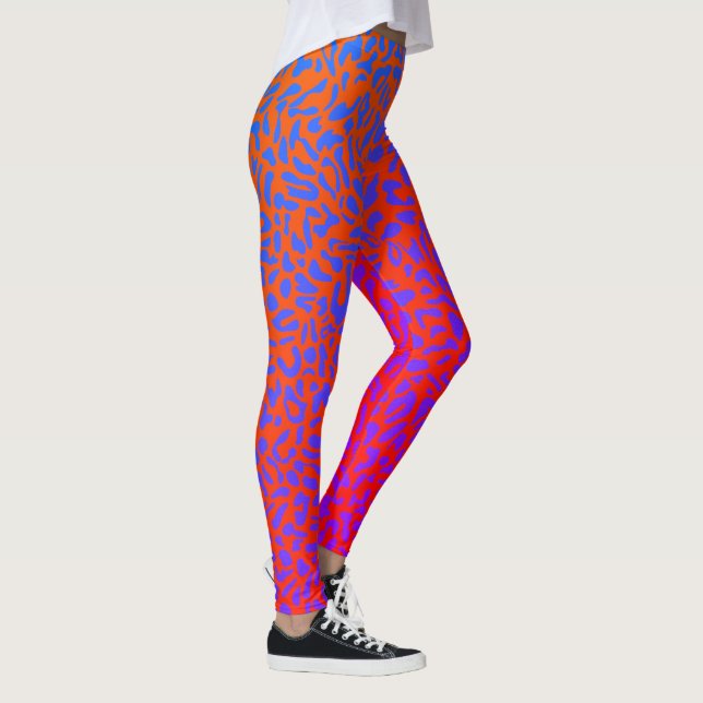 Leggings Rouge Orange Violet Léopard Ardant (Droite)