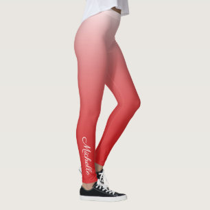 Leggings Rouge personnalisé d'ombre de gradient