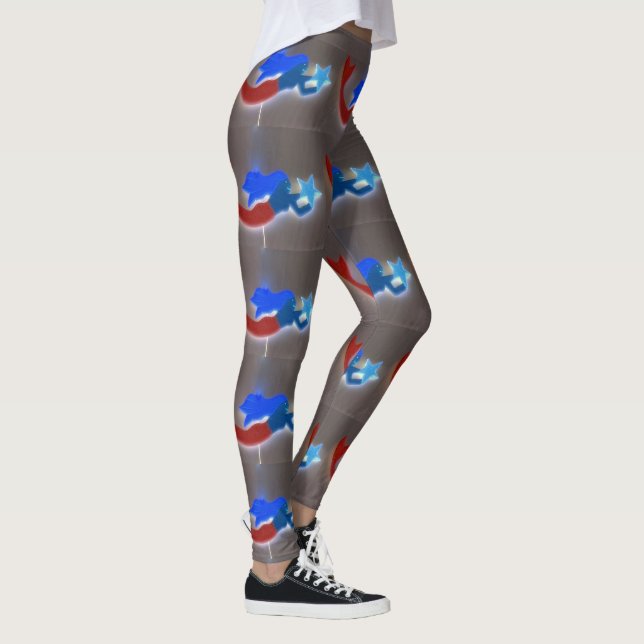 Leggings rouge-queue bleue mermaigre gris (Droite)