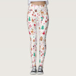 Leggings Rouge rose vert Vilain Noël Père Noël<br><div class="desc">Ce design fantaisiste présente une illustration délicieuse et ludique des éléments de Noël bien-aimés,  magnifiquement restitués dans une palette chaleureuse de rouge,  rose,  vert et blanc.</div>