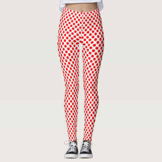 Leggings Rouge sur blanc Pois de petite taille
