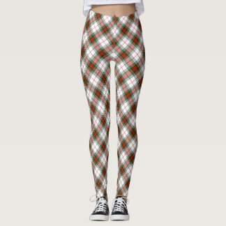 Leggings Rouge, vert et blanc classiques de ~ de plaid de