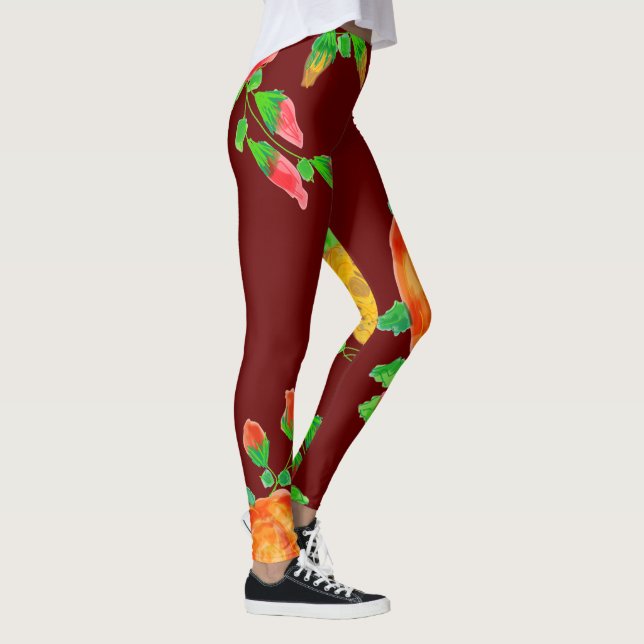 Leggings rouges à grange foncée (Droite)