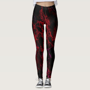 Leggings rouges et noirs chauds