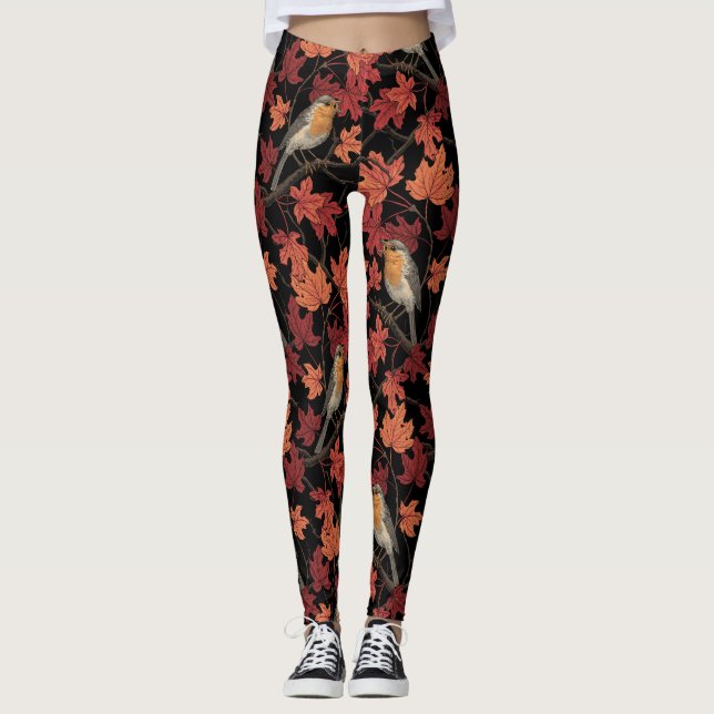Leggings Rouges-gorges dans un érable (Devant)