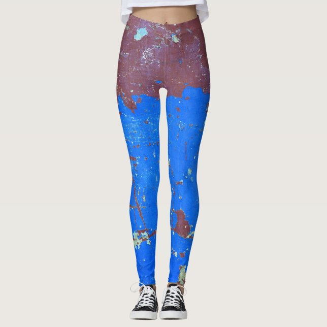 Leggings Rouille en acier coloré : texture abstraite (Devant)