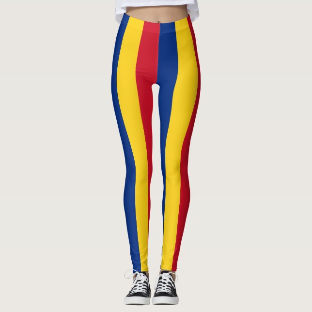 Leggings Roumanie Couleurs du drapeau national Verticalemen (Devant)