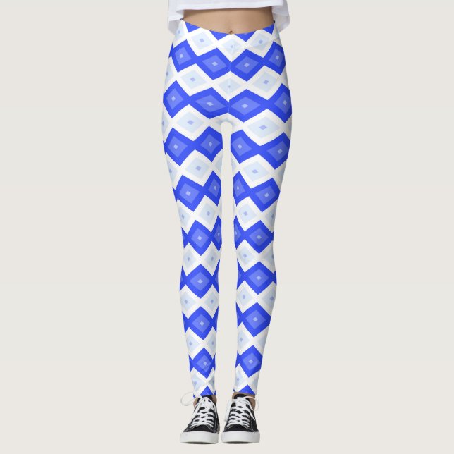 Leggings Royal blue diamond pattern (Devant)