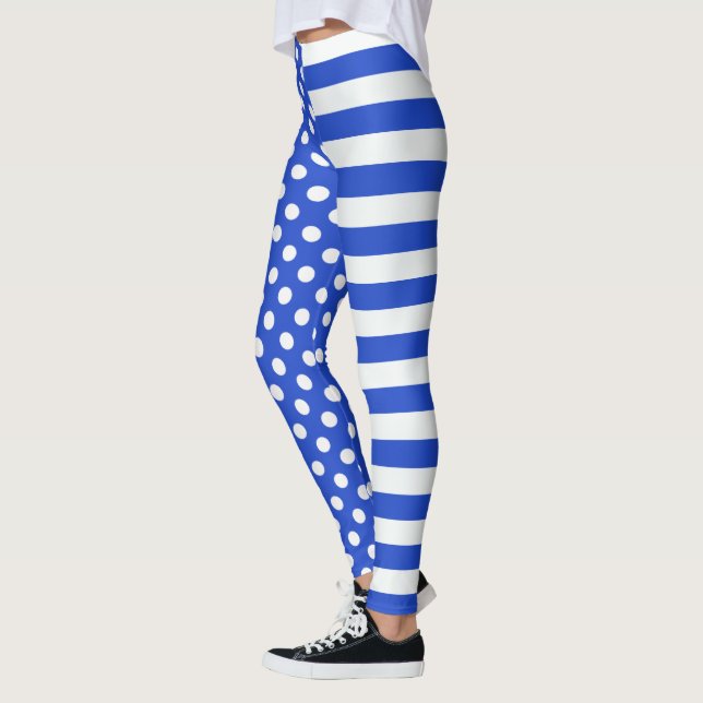Leggings Royal Blue Pois and Stripes par STaylor (Gauche)