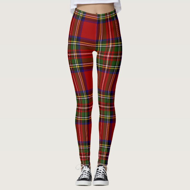 Leggings Royal Stewart Tartan Plaid Scottish Motif (Devant)