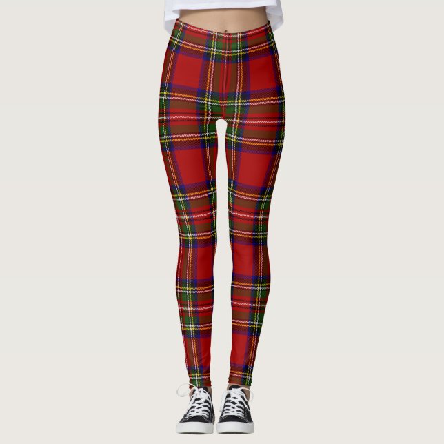 Leggings Royal Stewart Tartan Plaid Scottish Motif (Devant)