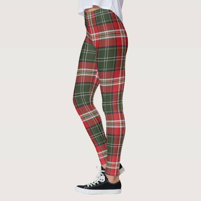 Leggings  Royal Stewart Tartan vert et rouge (Gauche)