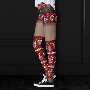 Leggings RPG Lights rouge Retro Doux moche Doux foncé pea