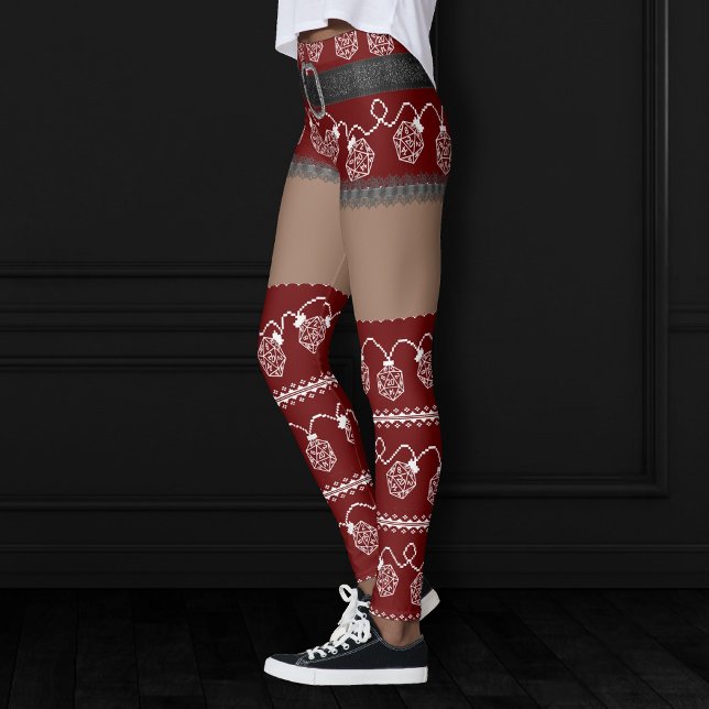 Leggings RPG Lights rouge | Retro Doux moche Doux foncé pea (Créateur téléchargé)