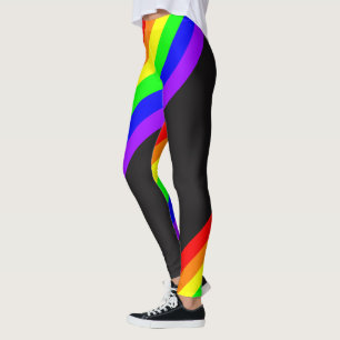 Leggings Ruban arc-en-ciel LGBT Gay pride sur noir