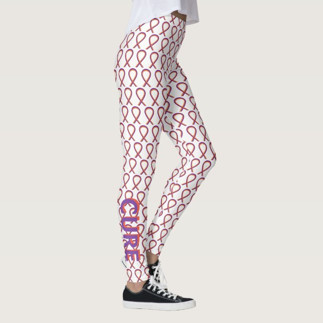 Leggings Ruban de sensibilisation à l'oranger et à l'orchid (Droite)