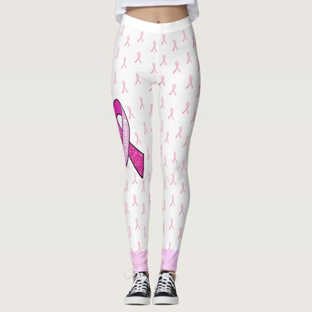 Leggings Ruban de Sensibilisation au Cancer du Sei (Devant)