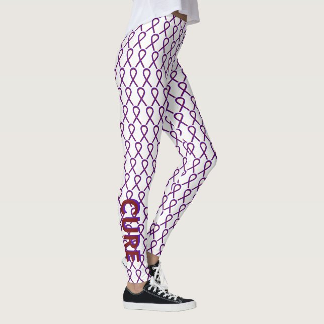 Leggings Ruban de sensibilisation au violet et à la bourgog (Droite)