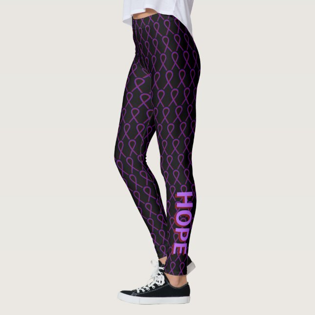 Leggings Ruban de sensibilisation au violet et à la bourgog (Gauche)