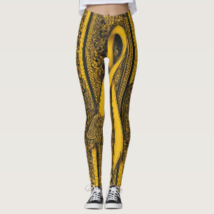 Leggings Ruban jaune tordu art de l'IA