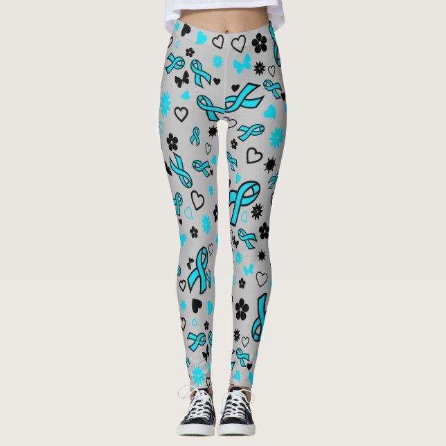 Leggings Ruban Turquoise Multi Print...POTS (Devant)