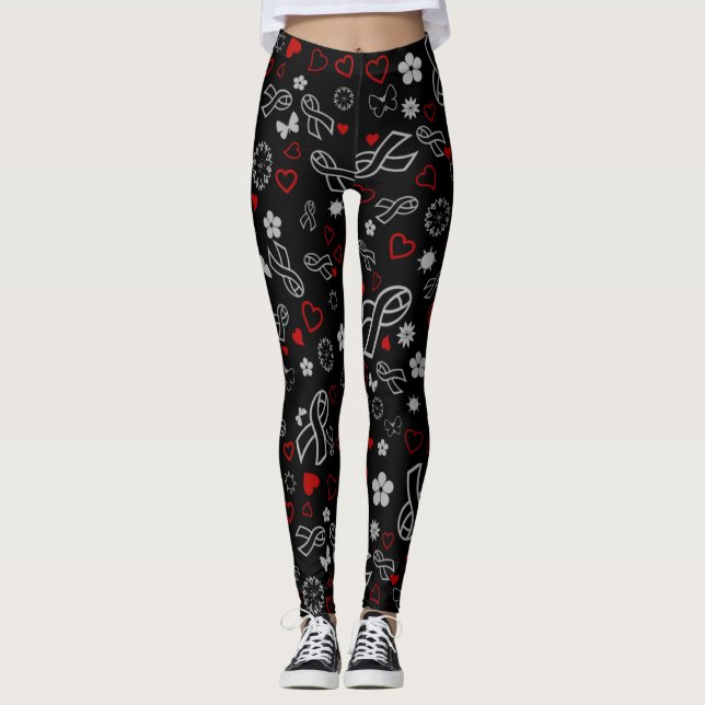 Leggings Rubans gris Multi..Diabète (Devant)