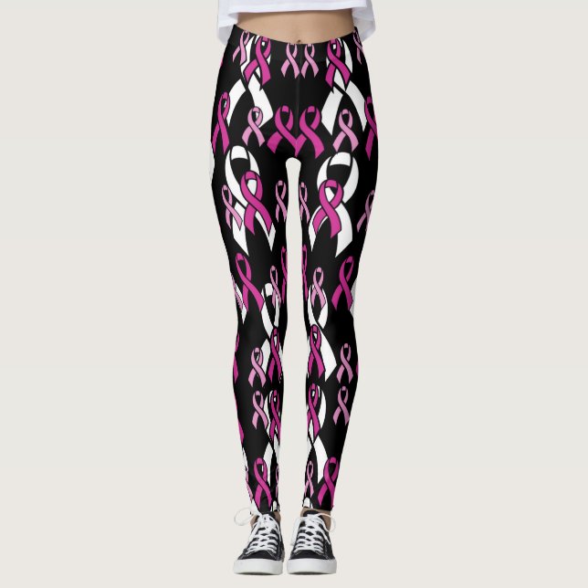 Leggings Rubans roses...Cancer du sein (Devant)