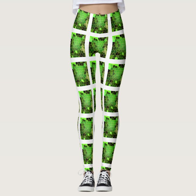 Leggings Ruche d'abeilles vertes (Devant)