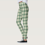 Leggings Russe Vert En vichy moderne Noël<br><div class="desc">Légendes rustiques de Noël avec un style vintage en vichy motif.</div>