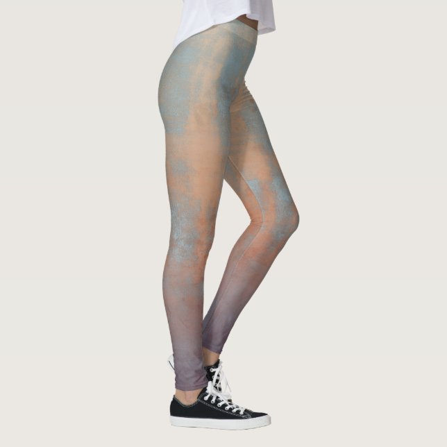 Leggings Rustic Blue Rust Abstrait Art Nr67 (Droite)