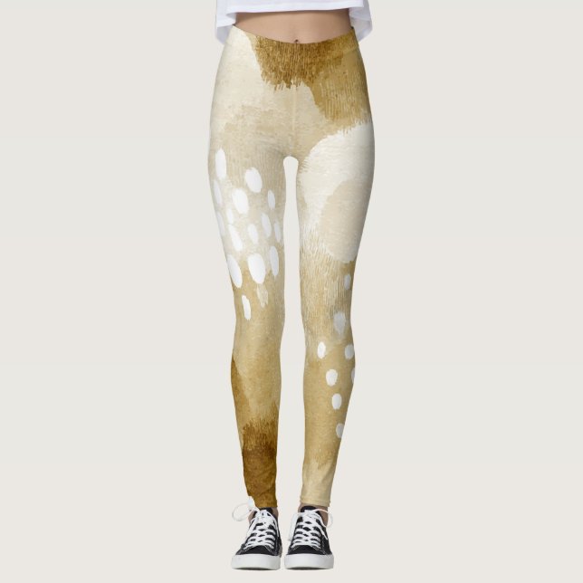 Leggings Rustique Boho Abstrait Texturé Motif -Tonalité Ter (Devant)