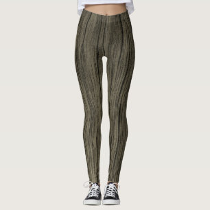 Leggings Rustique Faux Motif à l'aspect bois