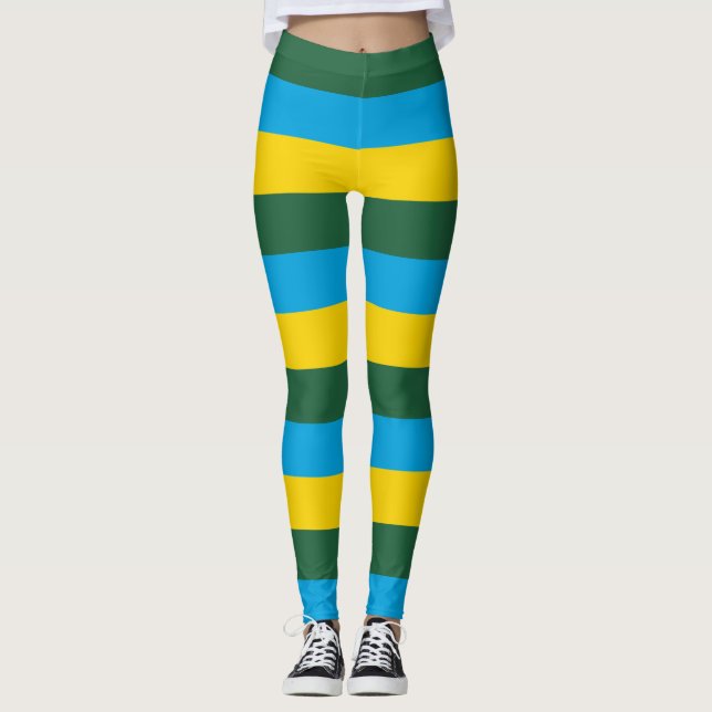 Leggings Rwanda Couleurs du drapeau national Horizontal (Devant)
